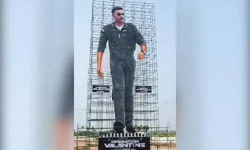 Varun Tej b’day celebrations: Massive 126 ft cut-out installed in Suryapet