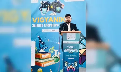 Shatavadhani and Science Researcher Tata Sandeep Sharma attends the IISF conference