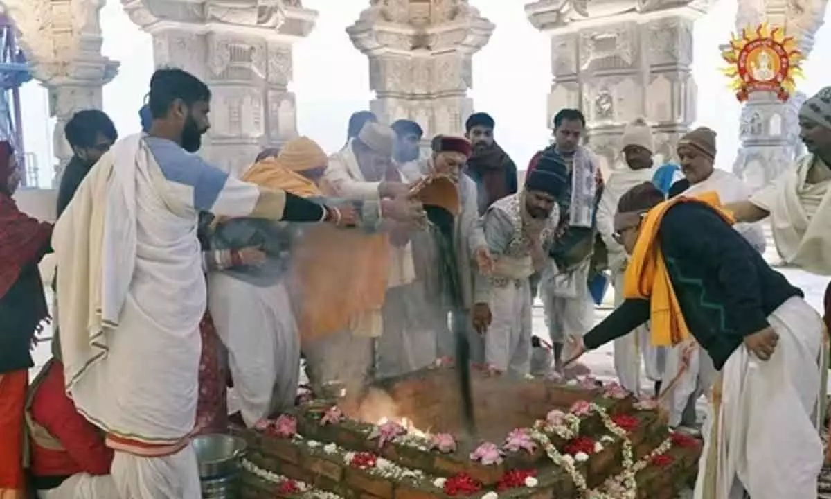 Pran Pratishtha Day 6: Ram Lalla idol undergoes ceremonial bath with medicated water