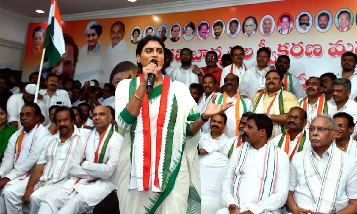 Takes Over APCC Reins: Sharmila tears into YSRCP misrule in AP