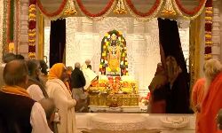 The Lord Rama idol is consecrated at the auspicious Abhijit  muhurtam in a 84 seconds time