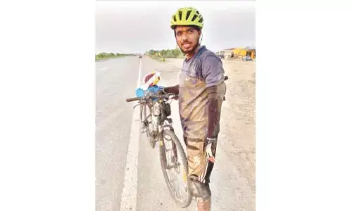 Cyclist on millets promotion