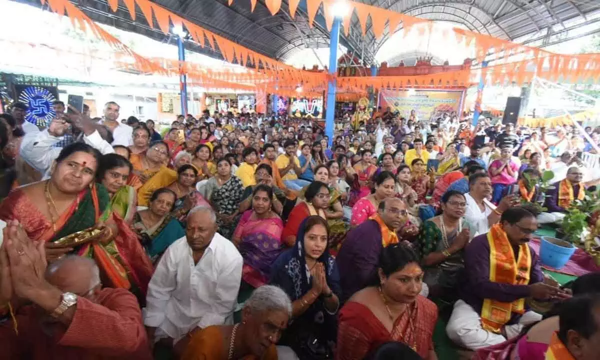 Hyderabad: Special pujas at temples mark Lord Ram consecration at Ayodhya