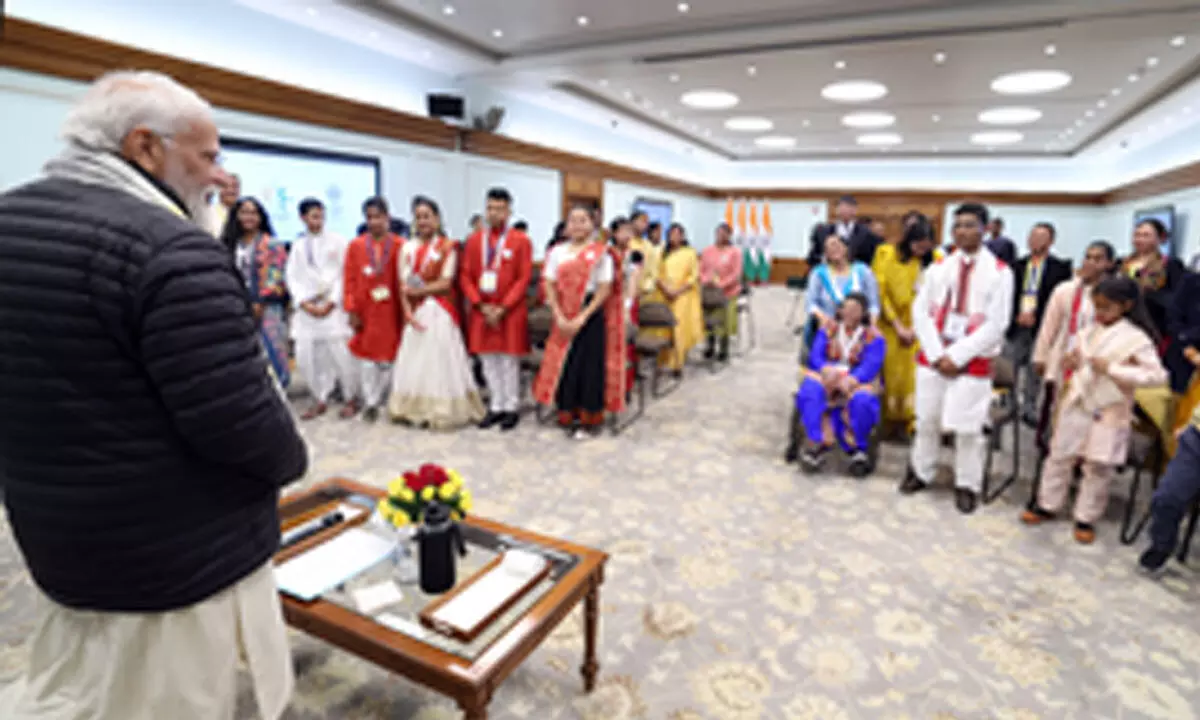 PM Modi interacts with PMRBP awardees