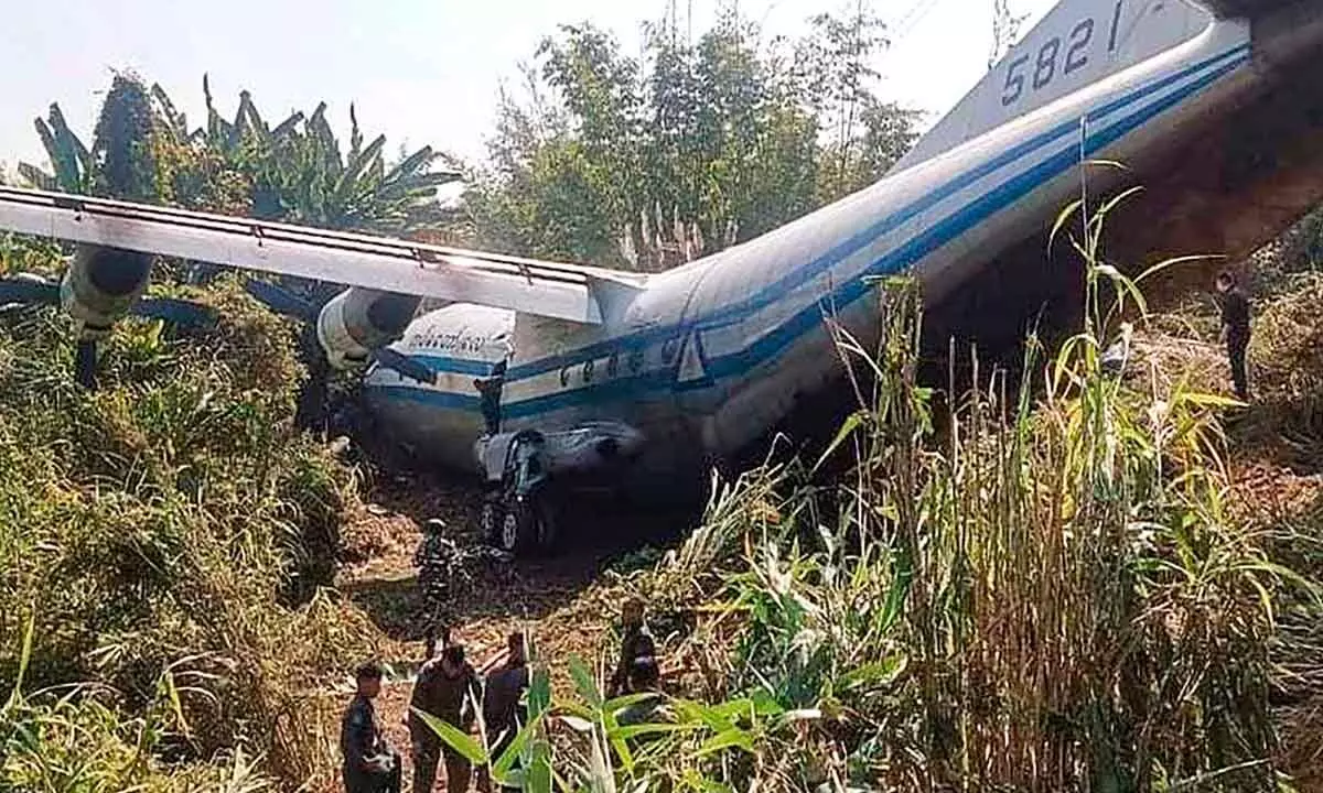 Myanmar plane crashes at Mizoram airport