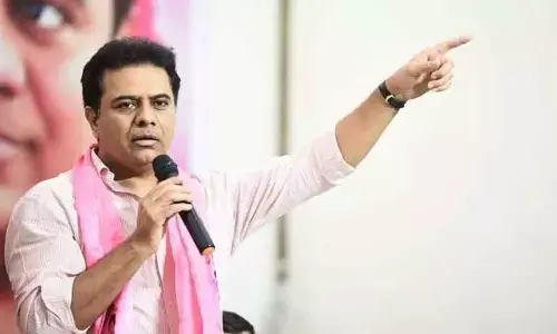 KTR meets Late MLA Lasya Nanditas family and consoles