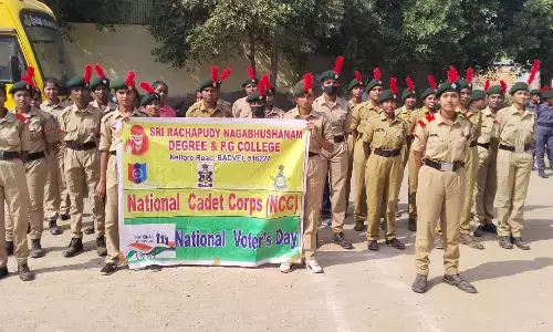 Sri Rachapudi Nagabhushan Degree and PG College conduct awareness program on national voters day
