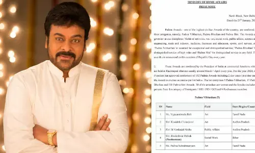 Chiranjeevi bestowed with Padma Vibhushan