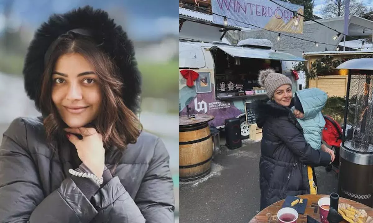 Kajal Aggarwal shares her joyous family moments amidst the snowy landscapes of Switzerland