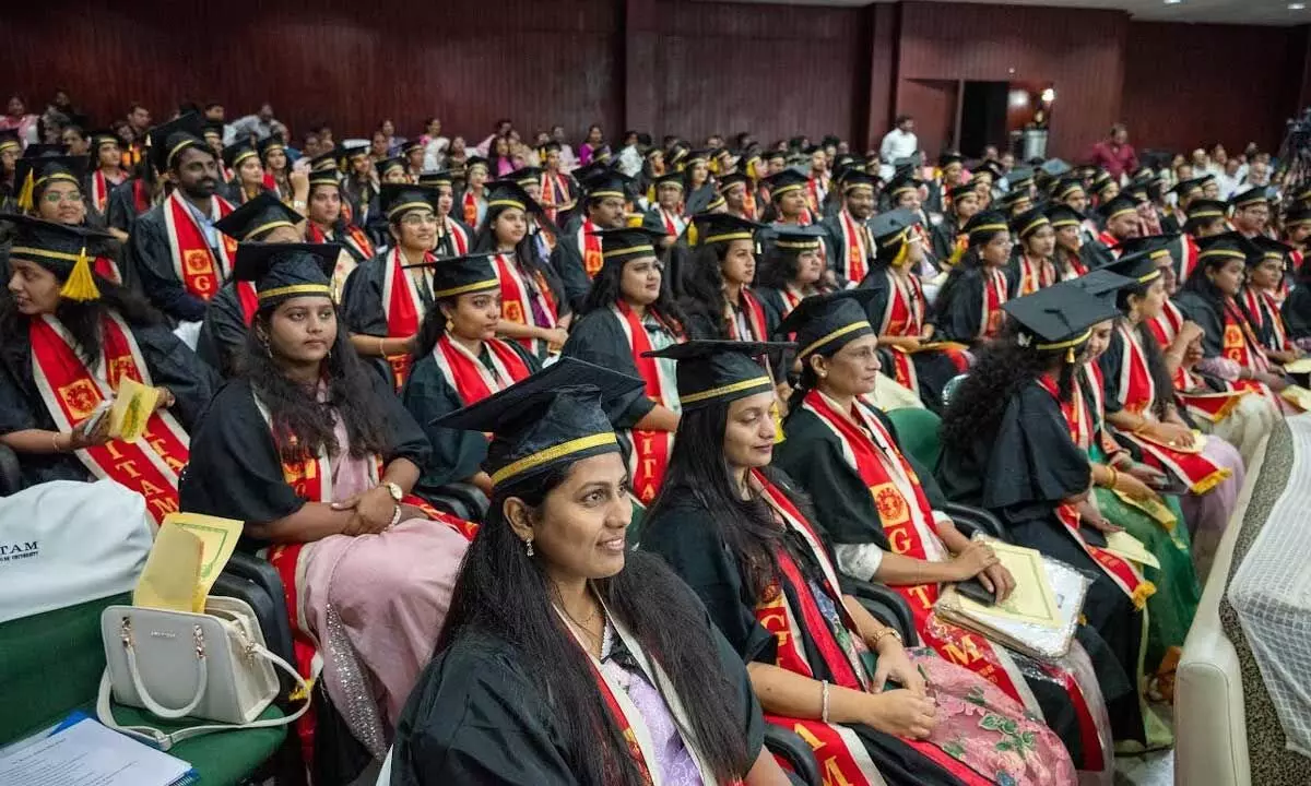 Doctors at the Graduation Day celebrations held at GITAM in Visakhapatnam on Saturday