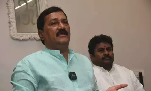 Former minister Ganta Srinivasa Rao speaking to the media in Visakhapatnam on Sunday