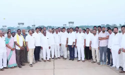Former MLA D Narendra Kumar,TDP leaders reviewed  the arrangements for  public meeting to be addressed by N Chandrababu Naidu at Narakoduru village of Guntur district.