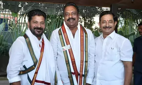 MLA Prakash Goud meeting Revanth Reddy creates stir in BRS