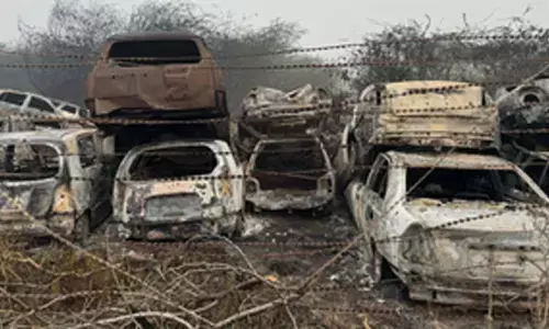 Around 300 vehicles charred in fire at Delhi Police malkhana