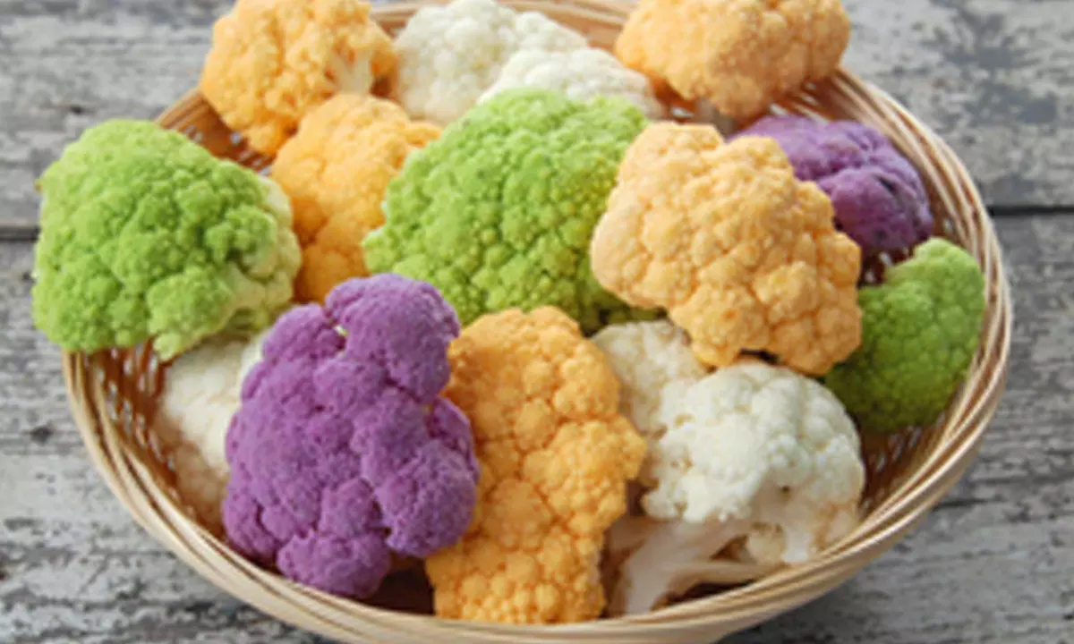 Cauliflowers will now come in shades of purple, yellow, green