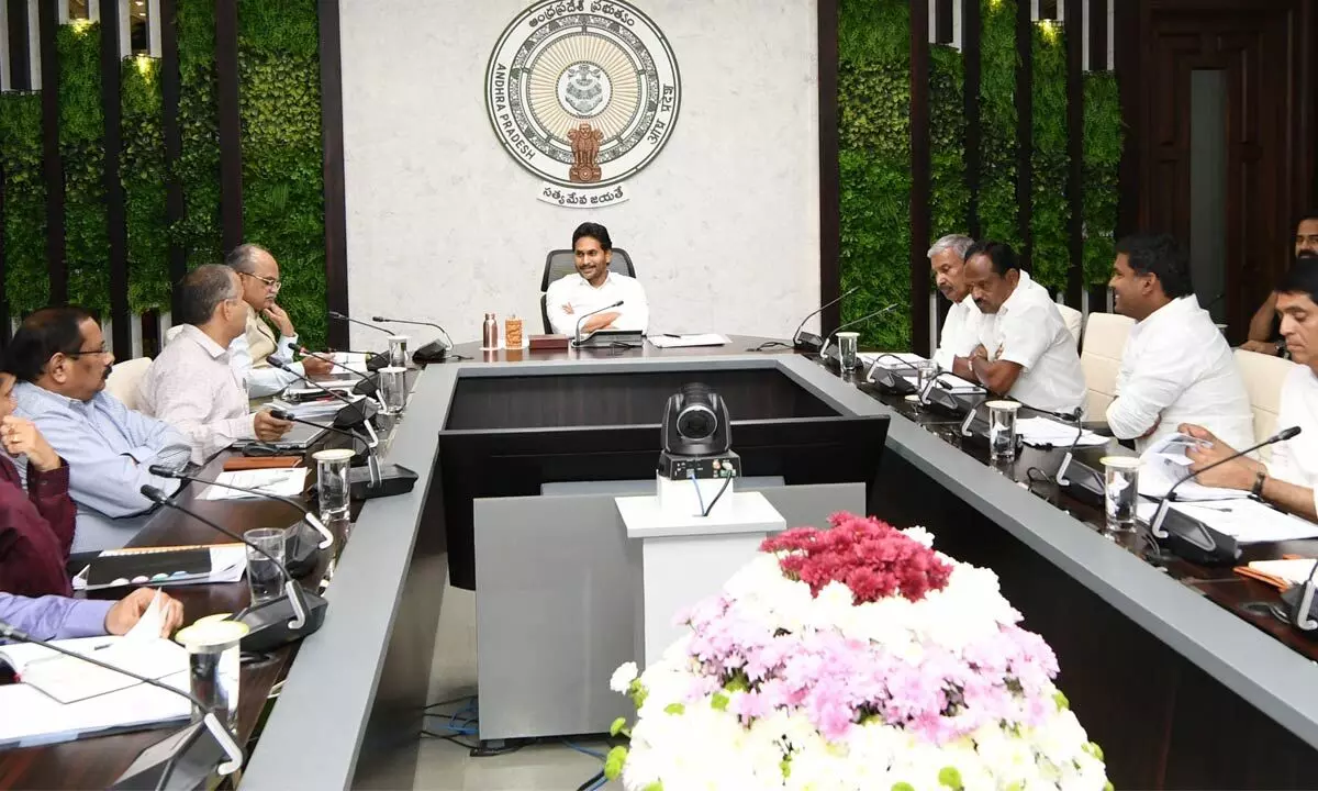 Chief Minister Y S Jagan Mohan Reddy chairs State Investment Promotion Board meeting at his camp office in Tadepalli on Tuesday