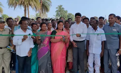 MLA P Pushpa Sreevani and ITDA PO C Vishnu Charan and others at the inaugural programme on Tuesday