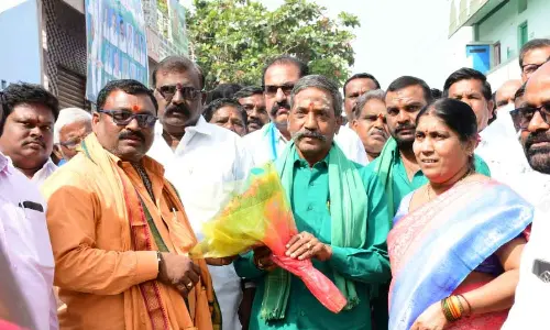 Panyam MLA Katasani Rambhupal Reddy participates in distribution of house site pattas