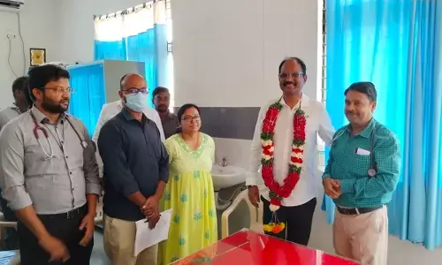 Nandikotkuru MLA candidate Sudhir learns about facilities in govt. Hospital