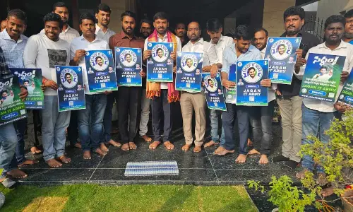 Chevireddy Mohit Reddy unveils YSRCP IT Dept. poster