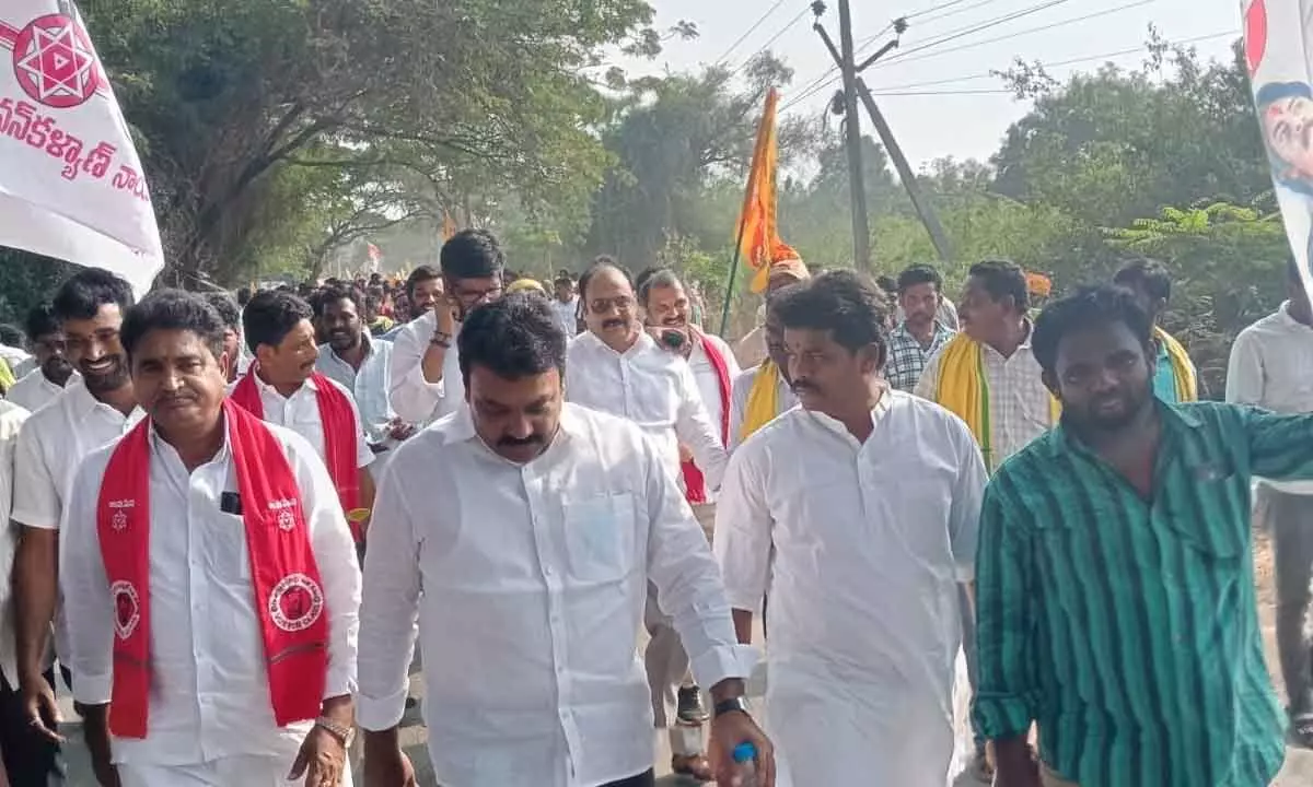 Jana Sena leaders participate in public meeting in Chintalapudi