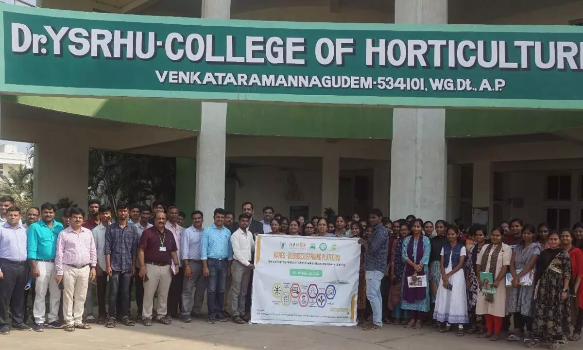 Staff and students of Dr YSR Horticultural University