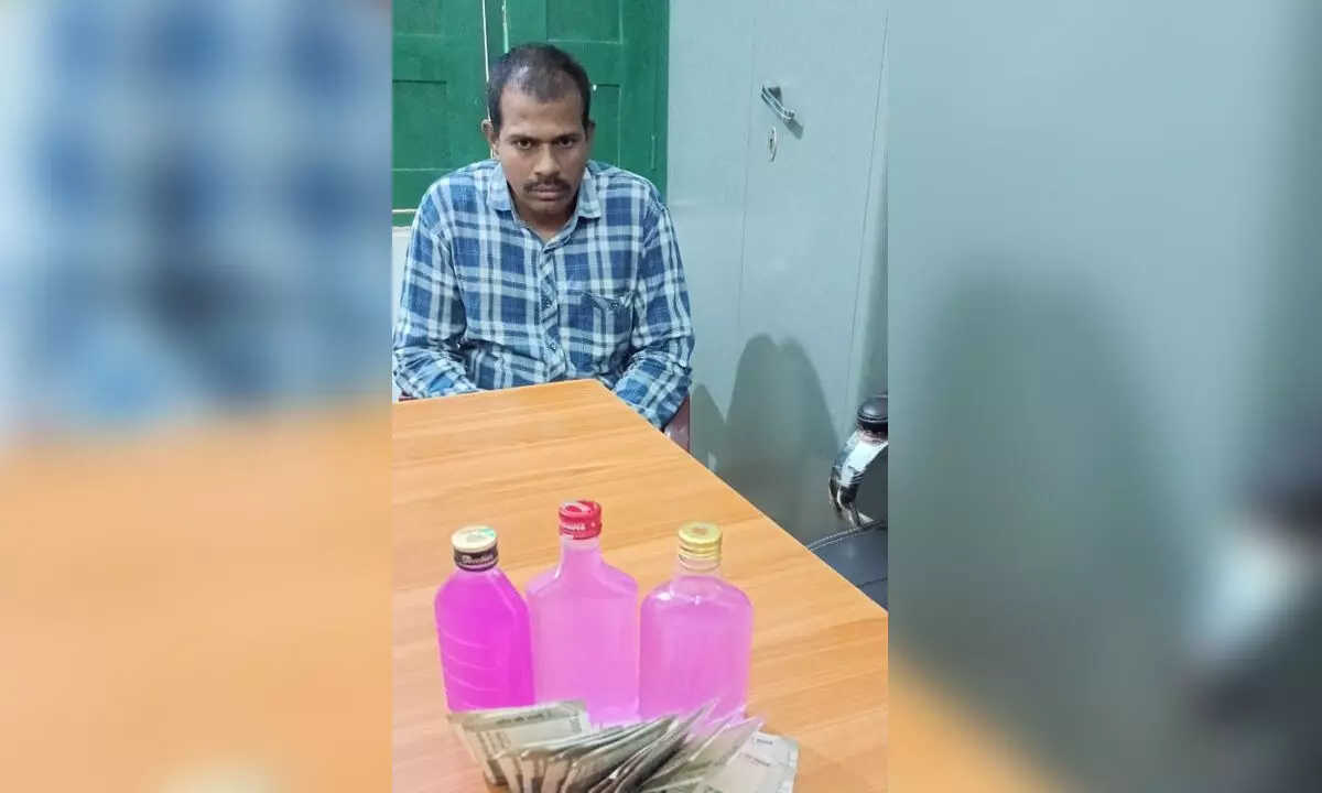 A panchayat secretary was caught by the ACB in Anakapalli district on Tuesday