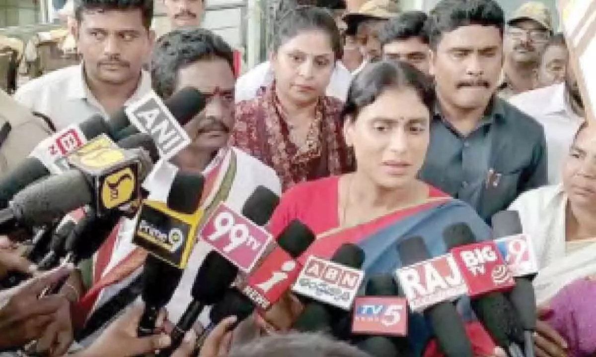 Vijayawada: Sharmila urges Jagan, Naidu to pass resolution in House for SCS