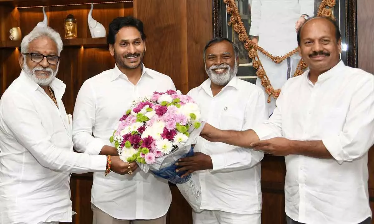 Three candidates selected for Rajya Sabha elections by Chief Minister Y S Jagan Mohan Reddy thank him for selecting them at Assembly on Thursday