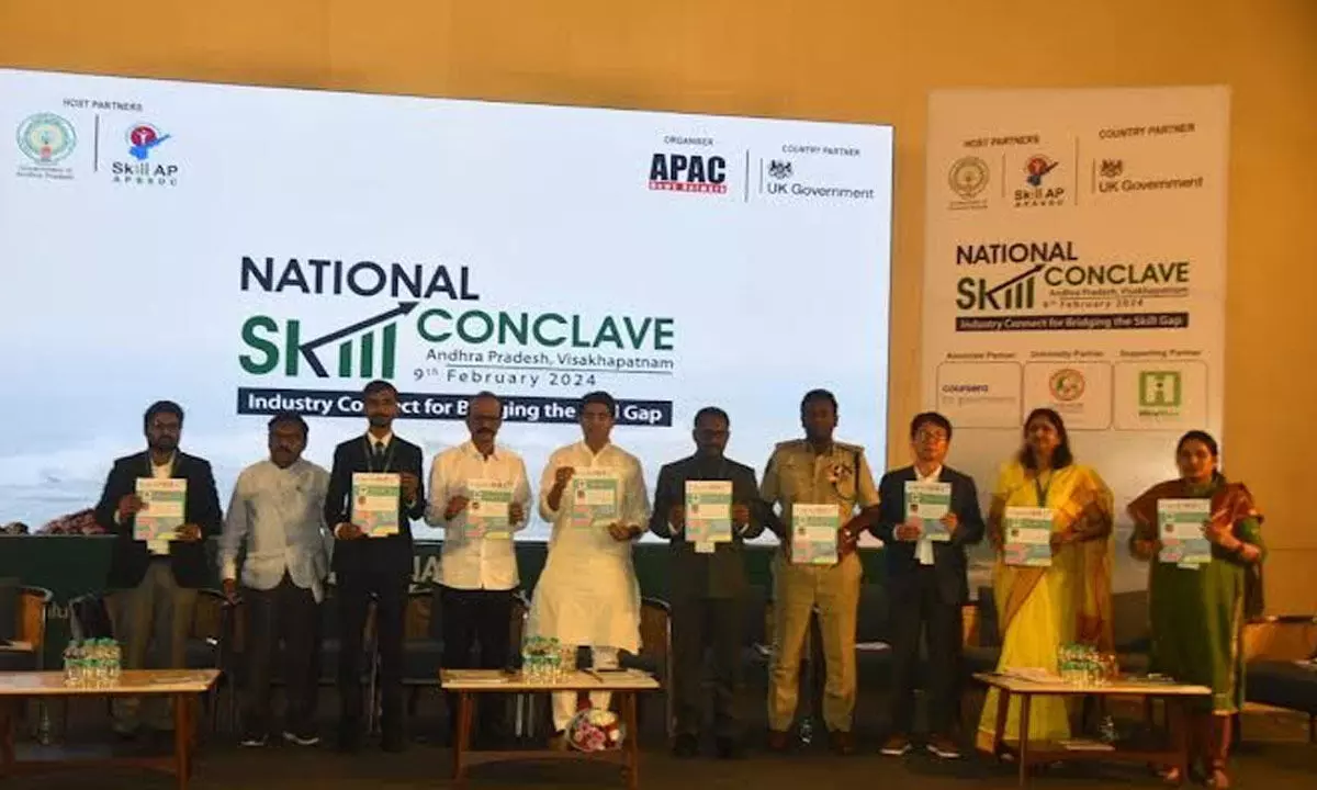 The new skill newsletter of APSSDC released at the national conclave organised by the APSSDC in Visakhapatnam on Friday