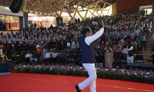 CEO of Pulsus Group Gedela Srinubabu at the ‘Yuva Sakthi  Sadassu’ held in Visakhapatnam on Friday
