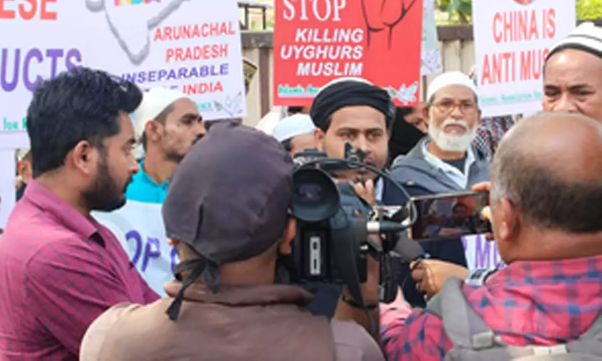 Minority body stages protest in Kolkata over Uyghur muslims issue
