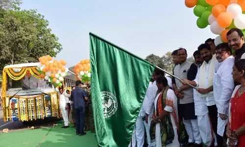Telangana: 100 new buses rolled out to support Maha Lakshmi scheme