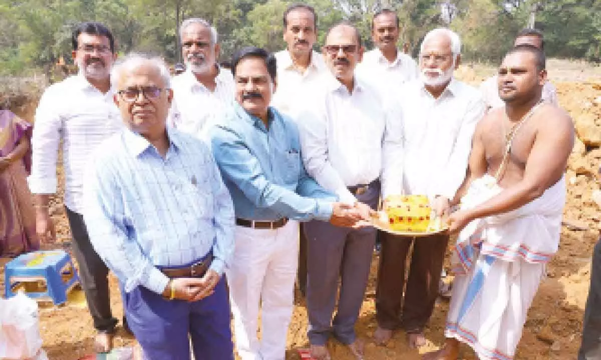 Foundation stone laid for engineering college hostel in SVU