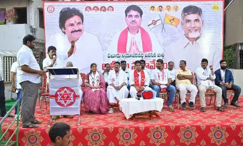 Various party leaders join Jana Sena in Eluru