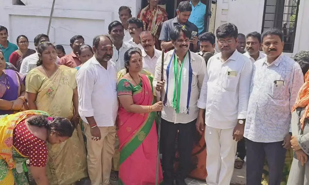 M.V.V. Satyanarayana lays foundation stones for various development projects in the 13th Ward