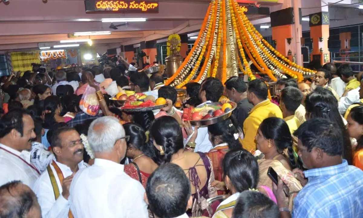 Ratha Saptami festival celebrations at Sun God temple at Arasavalli