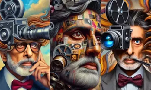 Big B marks 55 years in cinema with AI art