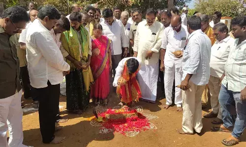 MLA Ramireddy Pratap Kumar Reddy lays foundation stone for construction of roads in Kavali