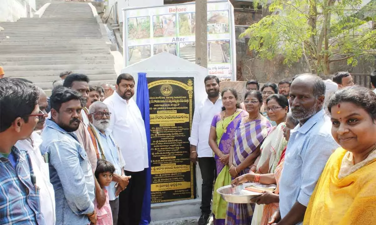 Adari Anand Kumar lays foundation stone for various development works in the Visakha West Constituency.