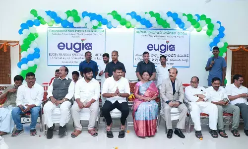 Industries minister Gudivada Amarnath participating in the inauguration of a multi-purpose  community hall in Anakapalli district on Monday