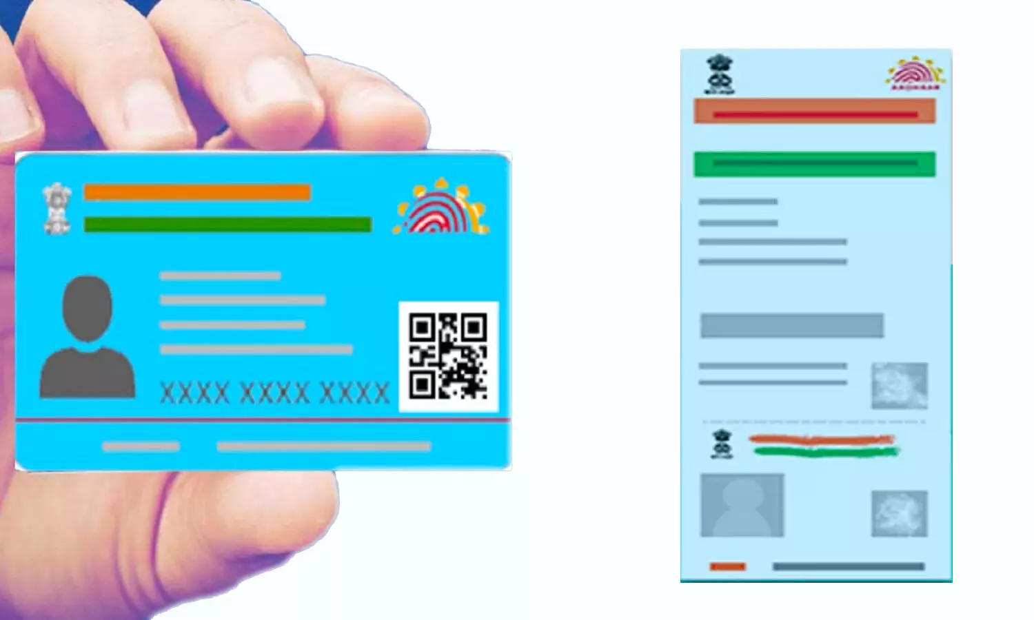 Blue Aadhaar card application details