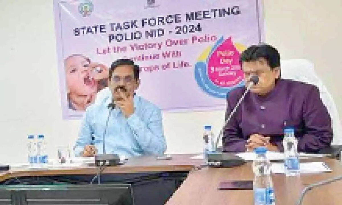Vijayawada: Polio drops to be administered to 53.35L children in AP