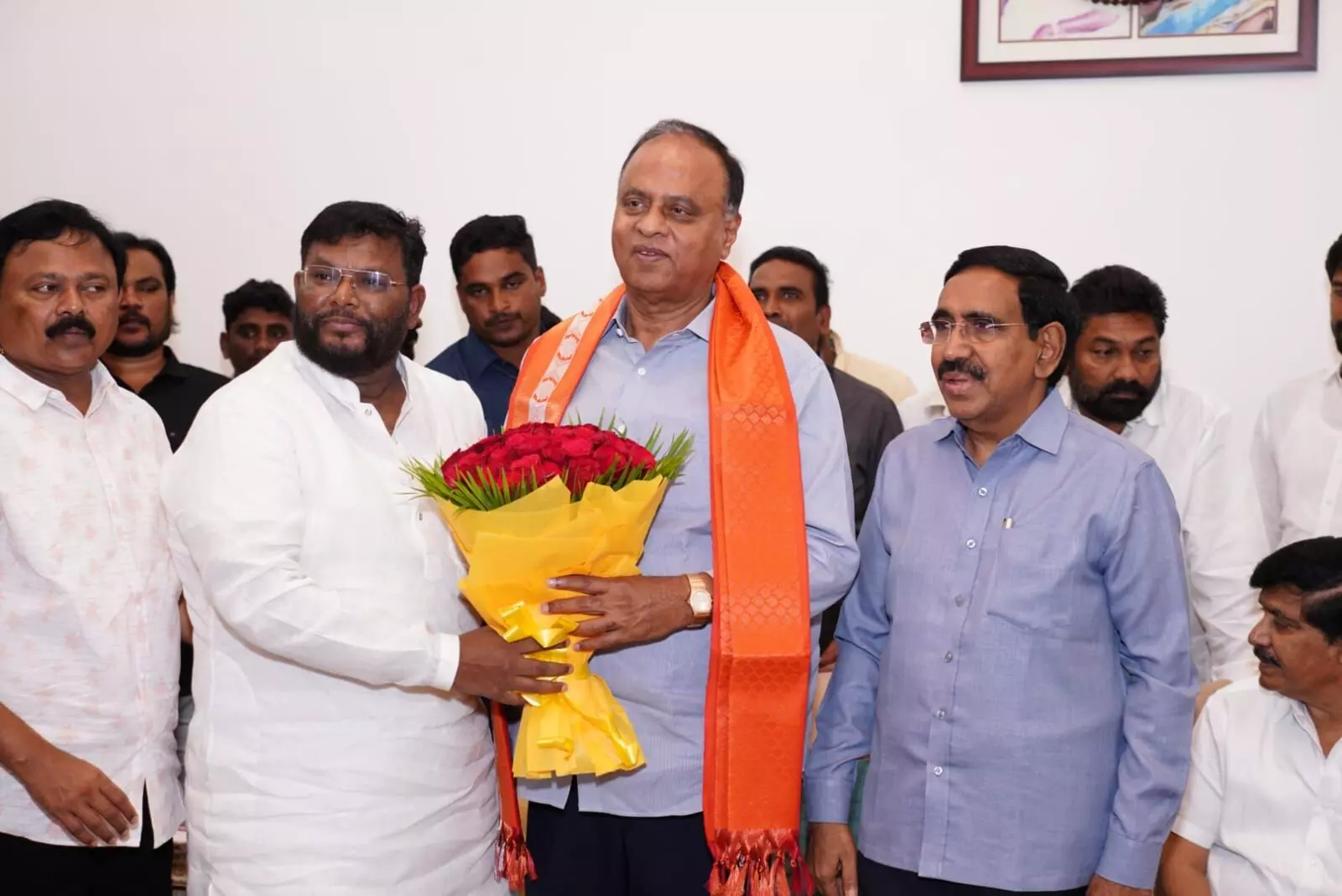 TDP leaders meet Vemireddy Prabhakar Reddy in Nellore