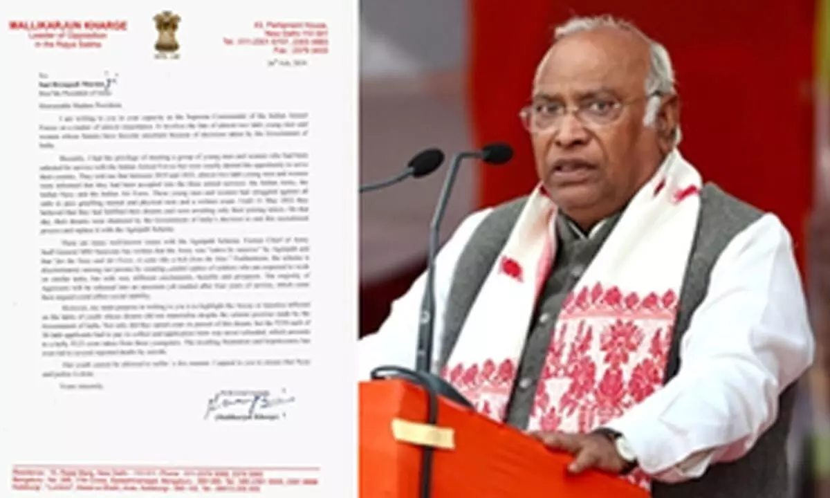 End injustice done to Indias youth by implementation of Agnipath scheme: Kharge writes to President Murmu