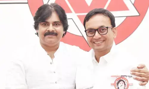 Dr D Sridhar who joined JSP from YSRCP with party chief  Pawan Kalyan