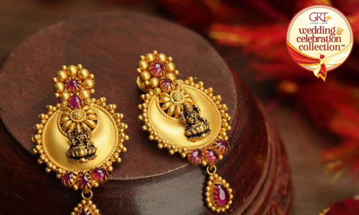 Buy Traditional Spiral Floral Gold Earrings |GRT Jewellers