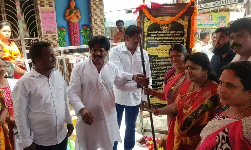 GVMC mayor lays foundation stone for development works in Maddilapalem