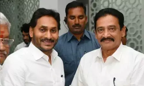 APNGOs association new general secretary Chowdari Purusottama Naidu with Chief Minister Y S Jagan Mohan Reddy (file photo)