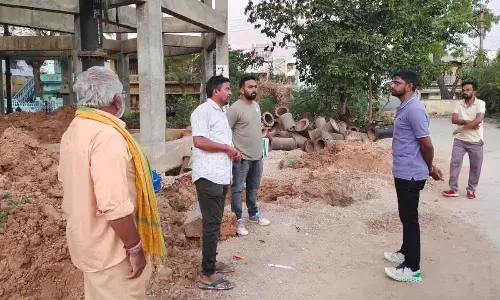 Municipal Commissioner G Surya Sai Praveen Chand inspecting LSR tank in Kadapa on Thursday